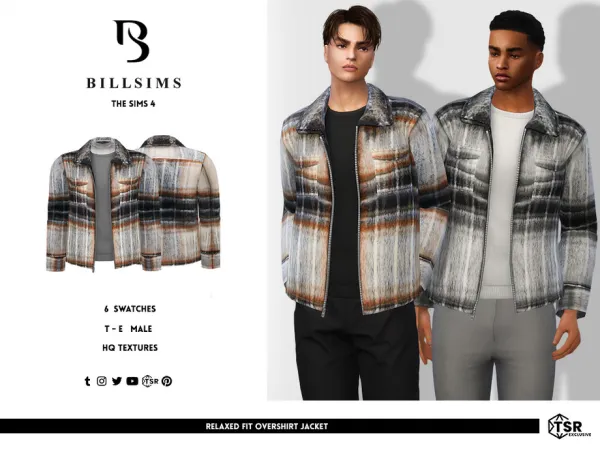Sims 4 Relaxed Fit Overshirt Jacket by Bill_Sims