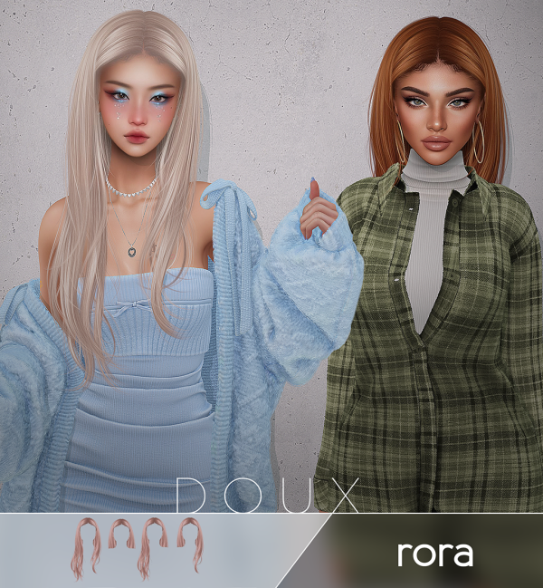 Alpha Doux Rora Hairstyle by douxhair - The Sims 4 Custom Content