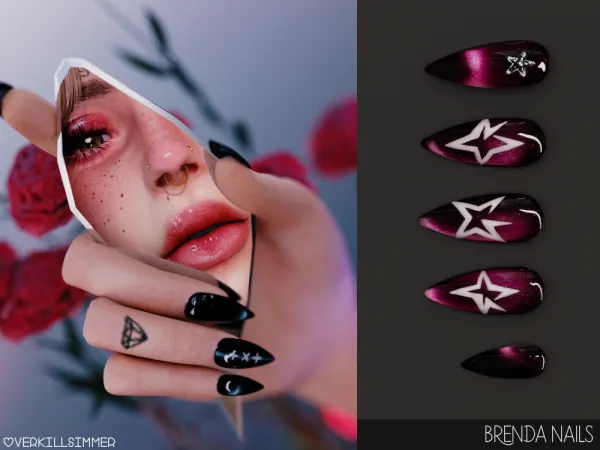 Alpha Brenda nails - The Sims 4 Custom Content