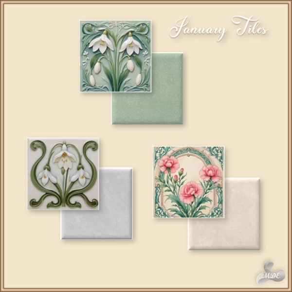 Mix Monthly Series Cozy January Tiles by mde - The Sims 4 Custom Content