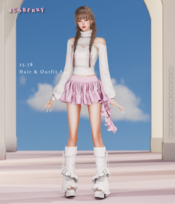 Alpha [SUNBERRY]2578 Outfit Set by simsfinds - The Sims 4 Custom Content