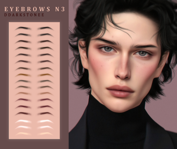 Alpha EYEBROW SET FOR BOYS by simsfinds - The Sims 4 Custom Content