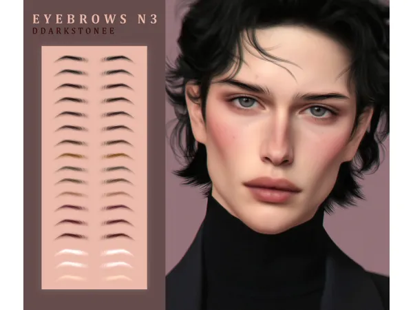 Alpha EYEBROW SET FOR BOYS by ddarkstonee - The Sims 4 Custom Content