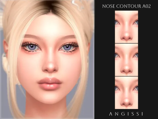 Sims 4 Mix Máscaras de Nariz Femeninas CC: Nose contour A02 by ANGISSI