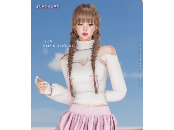 Alpha [SUNBERRY]2578_Hair - The Sims 4 Custom Content