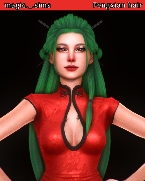 Maxis Match fengxian hair Magic_sims by simsfinds - The Sims 4 Custom Content