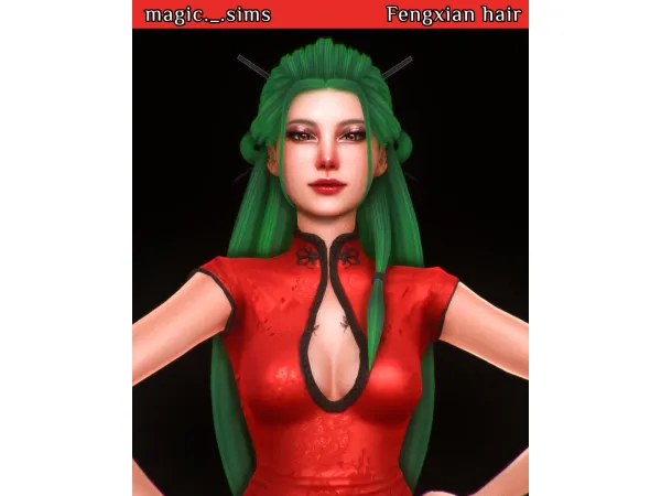 Sims 4 fengxian hair - Magic._.sims by magic_sims3