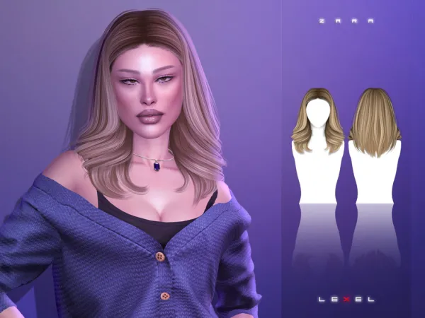 Sims 4 LEXEL - Zara long blowout