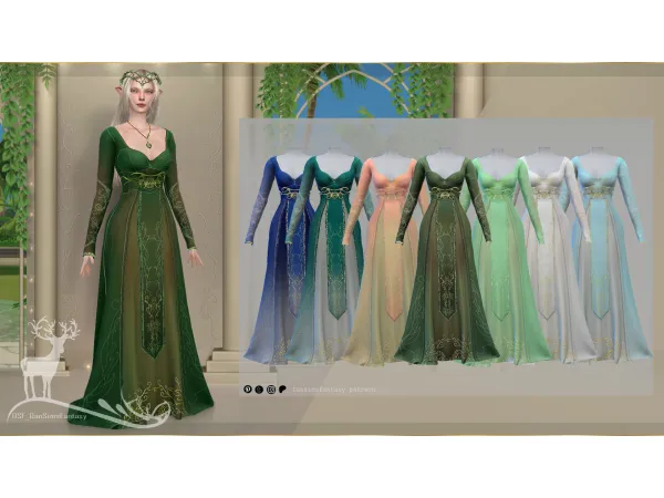 DSF Elven formal dress by Dansimsfantasy