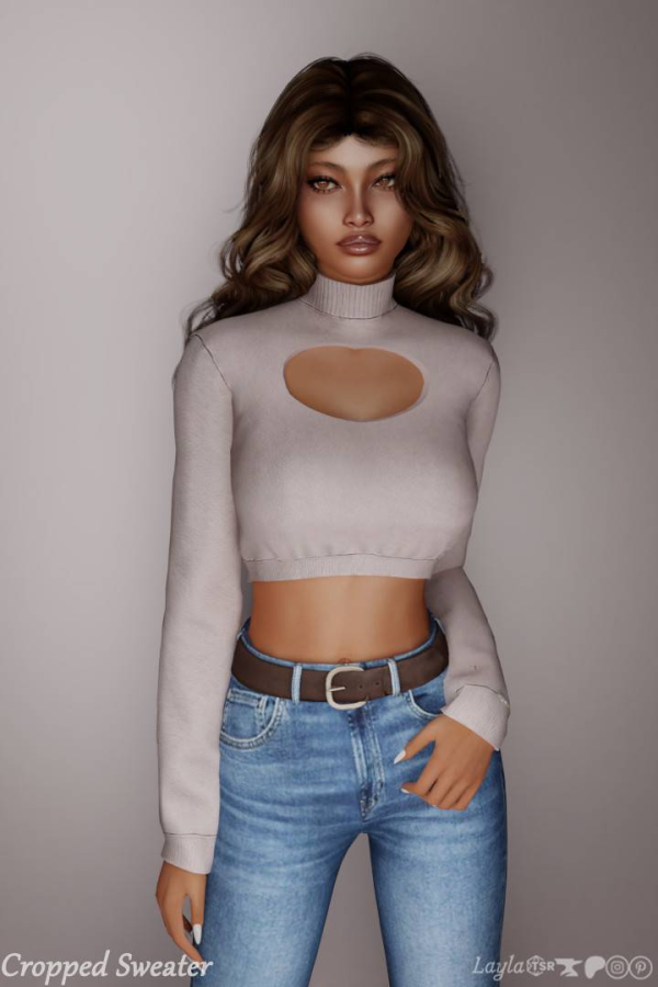 Alpha curseforge SweetCozy Set Cropped Sweater by layla - The Sims 4 Custom Content