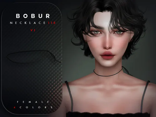 Sims 4 Choker Necklace V1 by Bobur2