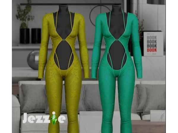 Alpha JEZZIETS4 LEONY JUMPSUIT - The Sims 4 Custom Content