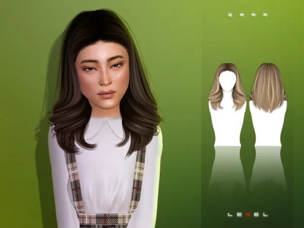 Alpha LEXEL Zara long blowout - The Sims 4 Custom Content
