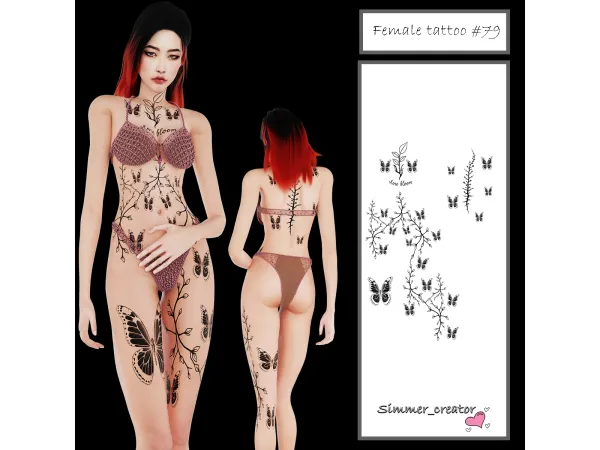 Alpha Female tattoo 79 - The Sims 4 Custom Content