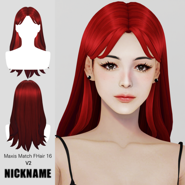 Maxis Match FHair 016 V12 by simsfinds - The Sims 4 Custom Content