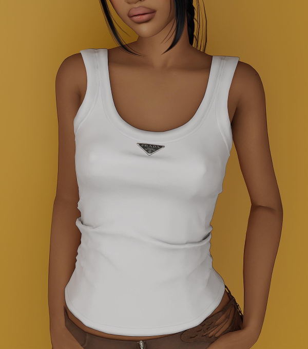 Alpha prada jersey tank by simsfinds - The Sims 4 Custom Content