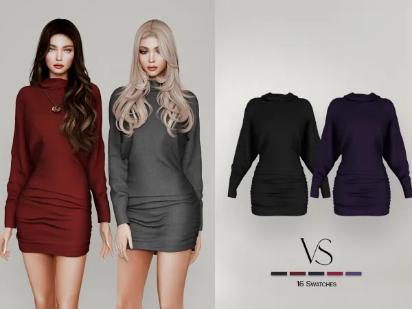 Sims 4 Wool Dress by Veline Studios