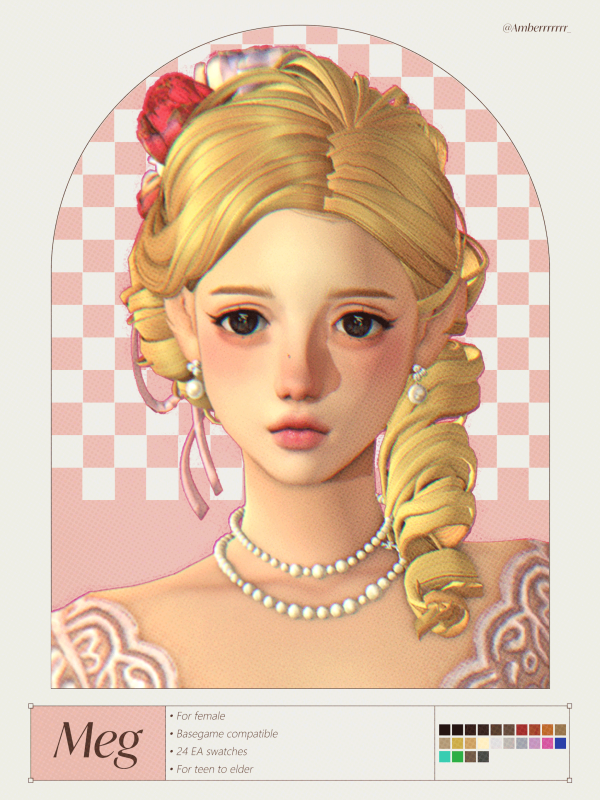 Maxis Match Meg hair by simsfinds - The Sims 4 Custom Content