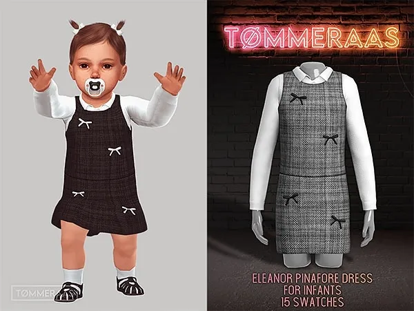 Alpha Tu00d8MMERAAS Eleanor Pinafore Dress for Infants - The Sims 4 Custom Content