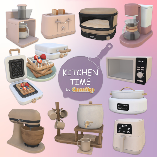 Maxis Match December 2025 Set Kitchen Time Set by comiko - The Sims 4 Custom Content