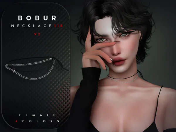Sims 4 Choker Necklace V2 by Bobur2