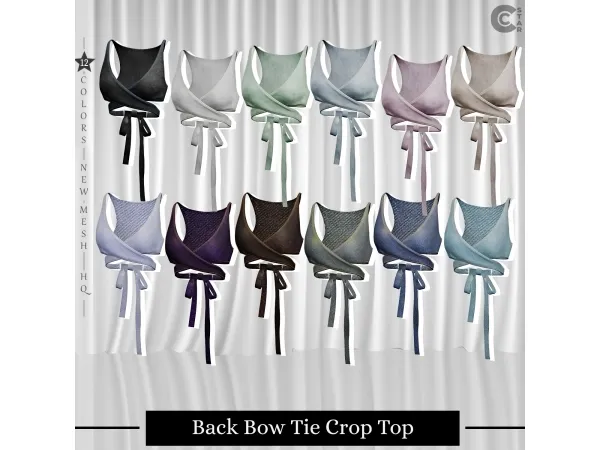 Sims 4 Back-Bow Tie Crop Top - cool_content_star