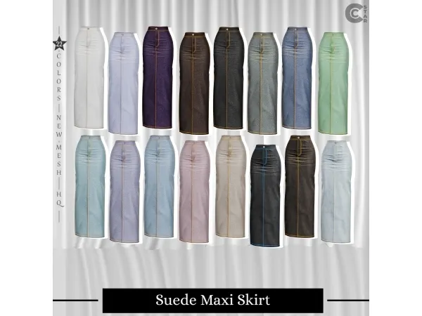 Alpha Suede Maxi Skirt cool_content_star - The Sims 4 Custom Content