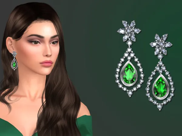 Sims 4 Siena Accented Crystal Earrings