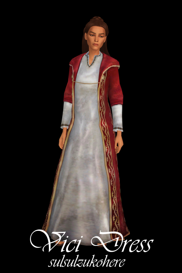Maxis Match Vici Dress Skyrim Conversion by simsfinds - The Sims 4 Custom Content