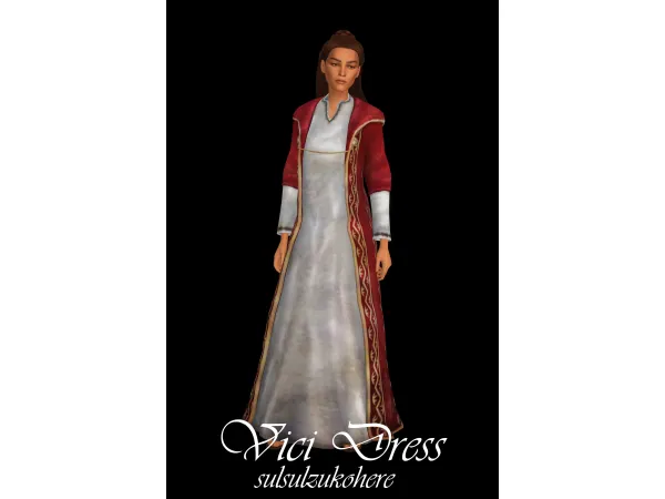 Maxis Match Vici Dress Skyrim Conversion by sulsulzukohere - The Sims 4 Custom Content