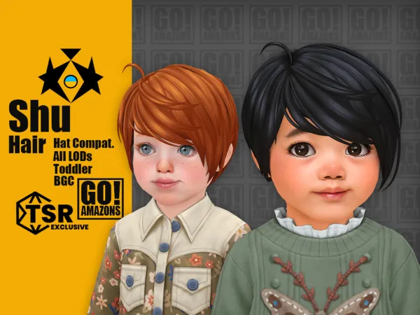 Maxis Match Shu Hair - The Sims 4 Custom Content