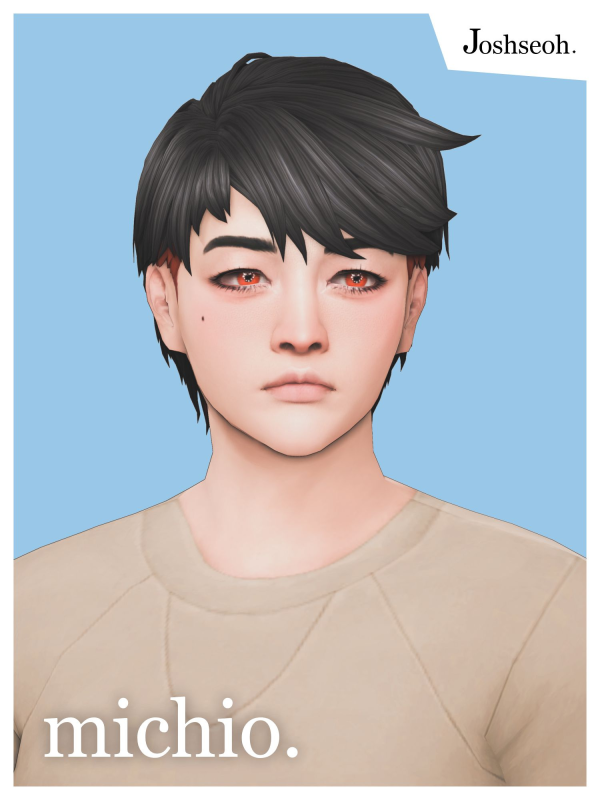 Maxis Match Michio Hair by simsfinds - The Sims 4 Custom Content