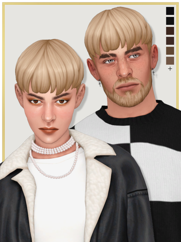 Maxis Match TOMMO male female hair by simsfinds - The Sims 4 Custom Content
