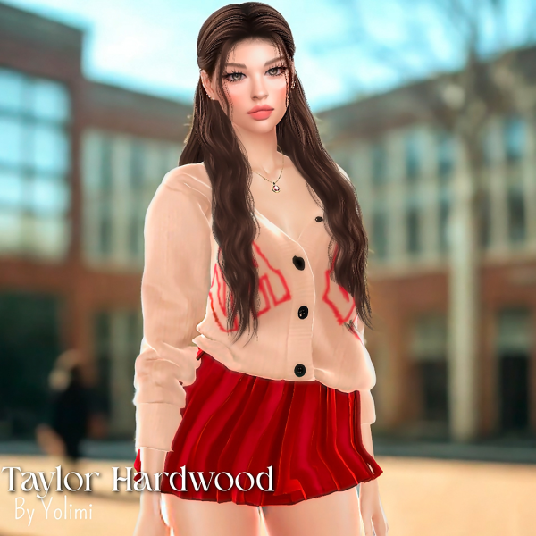 Alpha Taylor Hardwood Campus Sweetheart by yolimi - The Sims 4 Custom Content