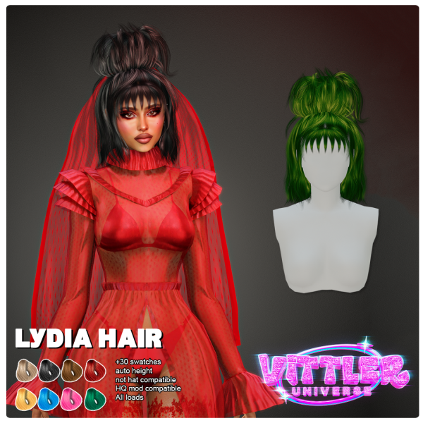 Alpha Lydia Hair by simsfinds - The Sims 4 Custom Content