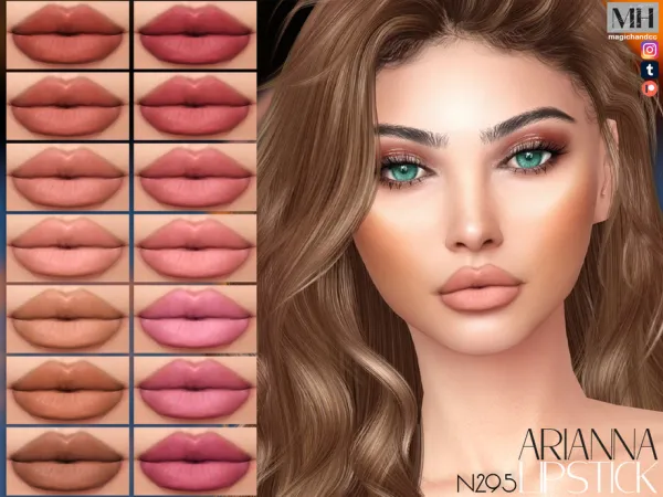 Alpha Arianna Lipstick N295 - The Sims 4 Custom Content