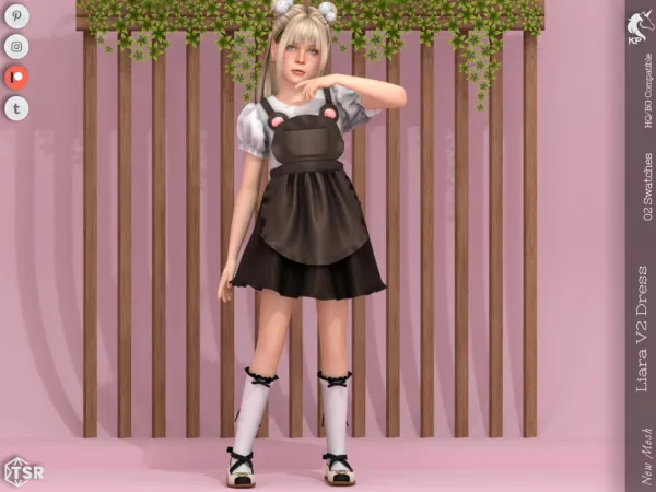 Alpha Liara V2 Dress Child by KaTPurpura - The Sims 4 Custom Content