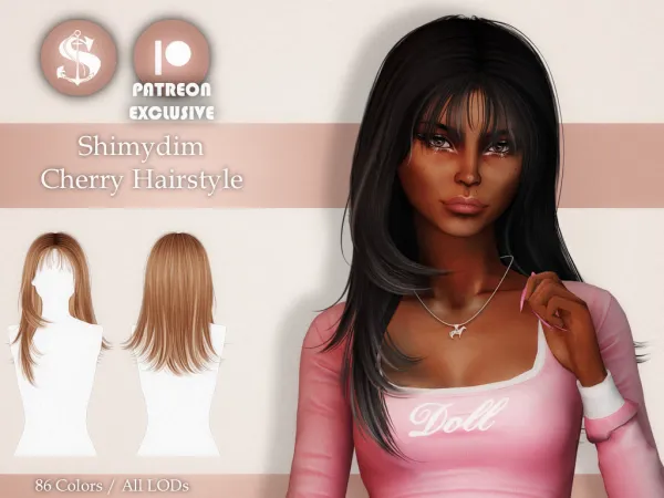 Alpha Shimydim Viola Hairstyle - The Sims 4 Custom Content
