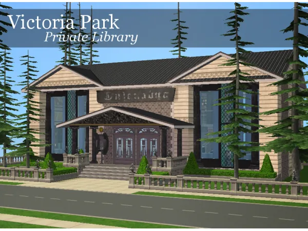 Victoria Park Private Library by simsfinds - The Sims 2 Custom Content