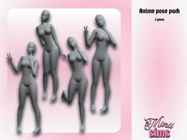 Mix Anime Pose Pack by Minii_sims4 - The Sims 4 Custom Content