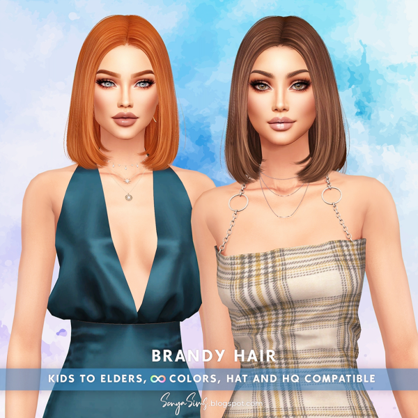 Alpha Brandy Hairstyle Kids by sonyasims - The Sims 4 Custom Content