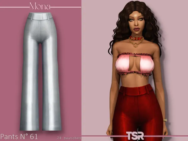 Alpha Long leather pants by Mona - The Sims 4 Custom Content