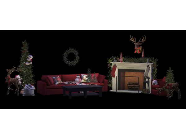 FakeBlood_4t2_CowbuildDreamyChristmasSet by simsfinds - The Sims 2 Custom Content