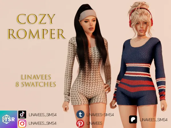 Alpha MAE COZY ROMPER by linavees - The Sims 4 Custom Content