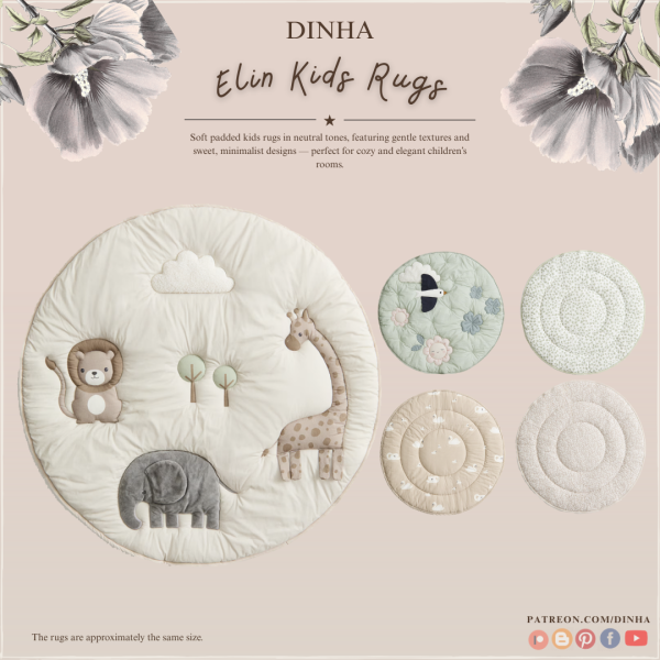 Alpha Elin Kids Rugs by dinhagamer - The Sims 4 Custom Content