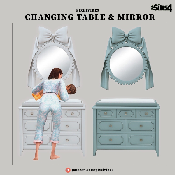 Mix Changing Table Mirror by pixelvibes - The Sims 4 Custom Content