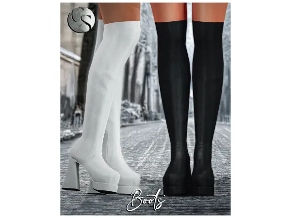 Alpha CAMUFLAJE Snowy November Collection Boots - The Sims 4 Custom Content