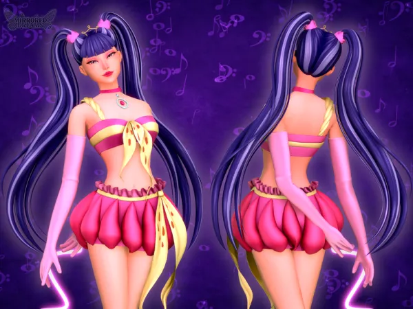 Mix Musa Hair Enchantix Hair Accessory Fada da Mu00fasica - The Sims 4 Custom Content