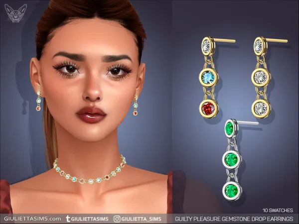 Sims 4 Guilty Pleasure Drop Earrings by feyona