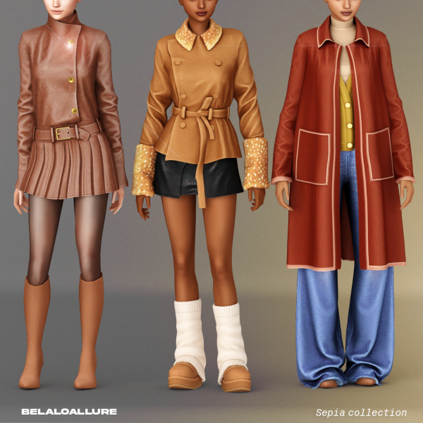 Alpha Belaloallure_Sepia collection by simsfinds - The Sims 4 Custom Content